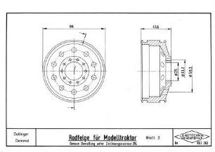 Radfelge für Modelltraktor