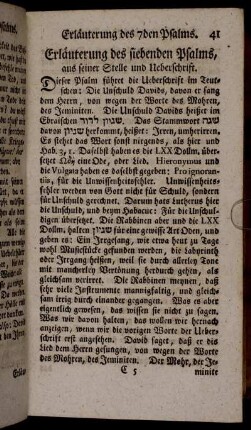 Erläuterung des siebenden Psalms, [...].