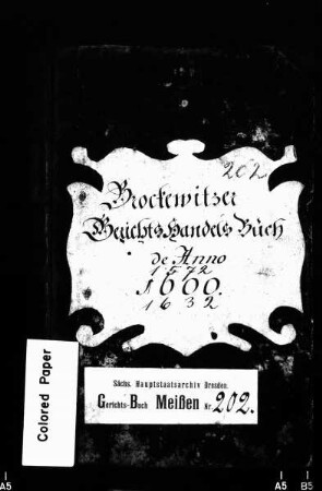 Gerichtshandelsbuch von Brockwitz (bei Meißen), Bd. 1