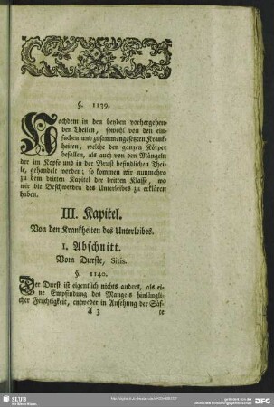 III. Kapitel. Von den Krankheiten des Unterleibes