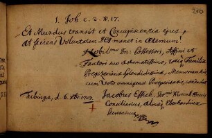 Essich, Jacob. Tübingen, 06.12.1703.