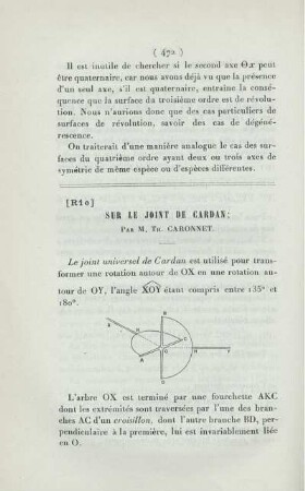 Sur le joint de Cardan.