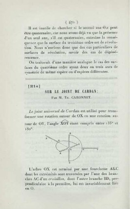 Sur le joint de Cardan.