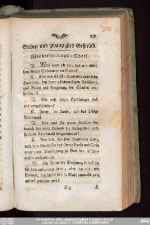 Sieben und zwanzigstes Gespräch.