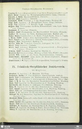 IX. Fränkisch-Oberpfälzischer Bezirksverein.