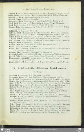 IX. Fränkisch-Oberpfälzischer Bezirksverein.