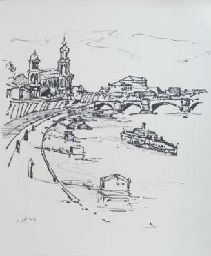 Dresden. Altstadt. Elbufer.