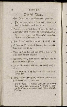 Der 86. Psalm. Ein Gebet von verschiedenem Innhalt. - Der 148. Psalm. Ermunterung zum Lobe Gottes.