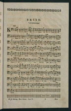 1-8, Missa Solemnis. Opus III. Basso.