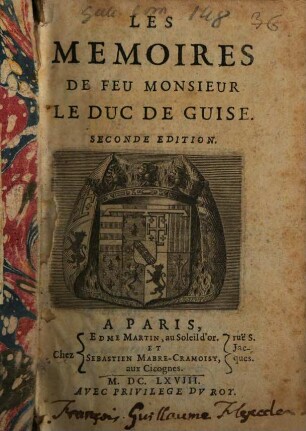 Les Mémoires De Feu Monsieur Le Duc De Guise