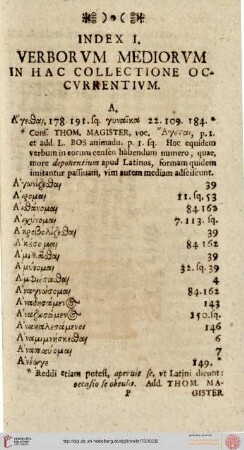 Index I: verborum mediorum in hac collectione occurrentium