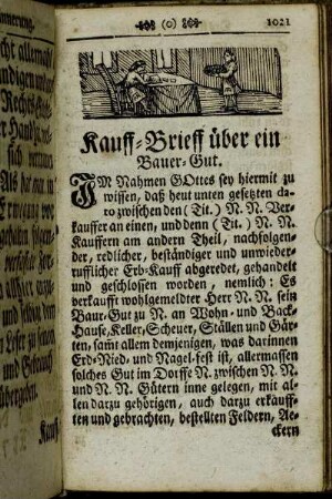 Kauff-Brieff über ein Bauer-Gut.