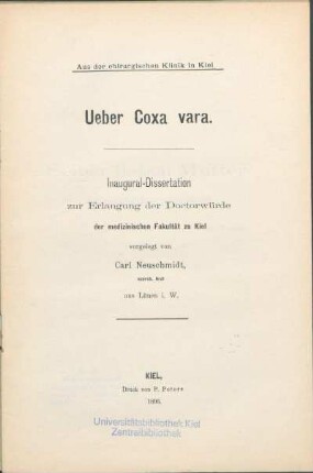 Ueber Coxa vara
