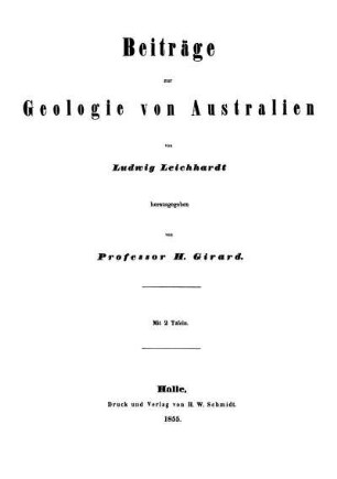 Beiträge zur Geologie von Australien
