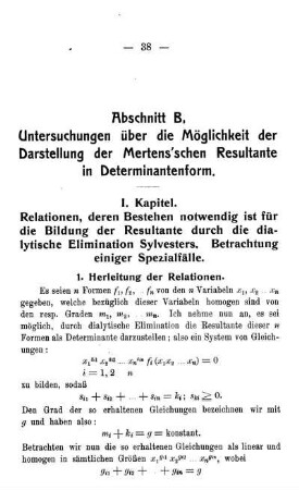 1. Herleitung der Relationen.