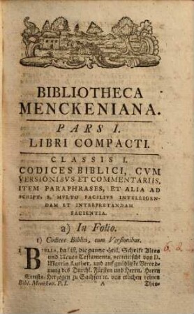 Catalogvs Bibliothecae Menkenianae. 1, Libros Theologicos Veteres Graecos Et Latinos, Philologicos, Criticos Grammaticos, Rhetoricos, Poeticos ... Complexa