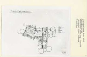 Jugendherberge (Diplomarbeit bei Kurt Dübbers): Grundriss Erdgeschoss 1:200
