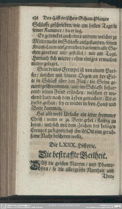 Die LXIIX. Historie. Die bestraffte Geilheit