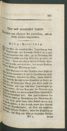 Vier und zwanzigstes Kapitel. Allerley Marinaden zuzurichten, und allerley Sachen einzumachen