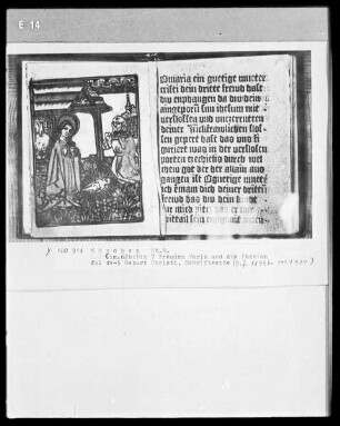Die Leiden Christi und die sieben Freuden Mariä. — Geburt Christi, Folio 4verso