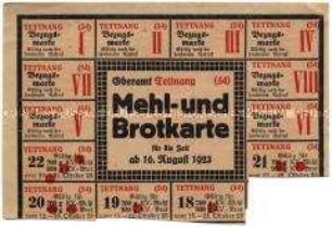 Bezugskarte für Mehl und Brot für August 1923