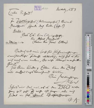 Brief an Richard Dehmel