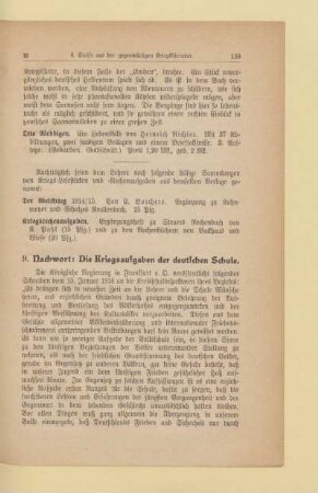 9. Nachwort: Die Kriegsaufgaben der deutschen Schule