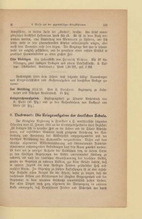 9. Nachwort: Die Kriegsaufgaben der deutschen Schule