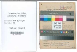 Entnazifizierung Richard Fechner , geb. 20.04.1898 (Beamter)