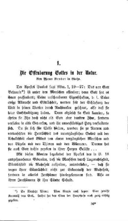 Die Offenbarung Gottes in der Natur