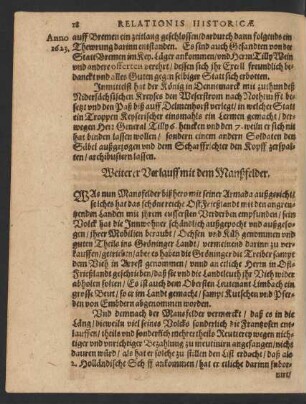 Weiterer Verlauff mit dem Manßfelder.