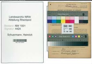 Entnazifizierung Heinrich Schuermann, geb. 26.06.1906 (Verw.Beamter)