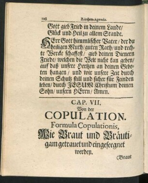 Cap. VII. Von der Copulation.