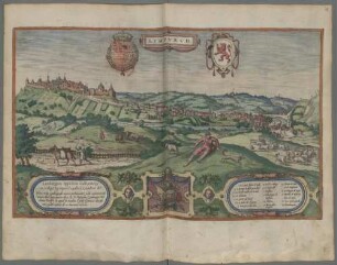 Limburgum oppidum Galliæ Belgicæ, vulgó Lympurch, gallicè, Lembor dr̃.