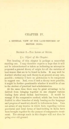 Chapter IV. A general view of the land-tenures of British India