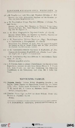 Napoleons Familie (Nr. 105-136)