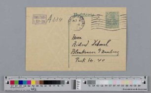 Postkarte an Richard Dehmel