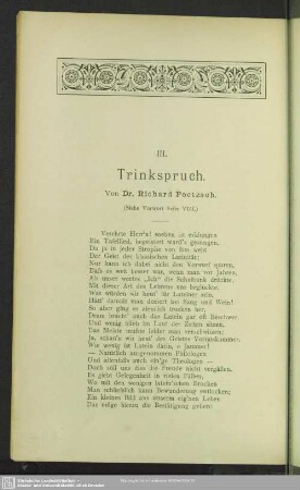 III. Trinkspruch