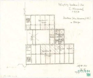 Fischer, Theodor; Würzburg, Münsterplatz; Sparkasse - Grundriss