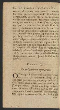 Caput XII. De obligatione Operarum