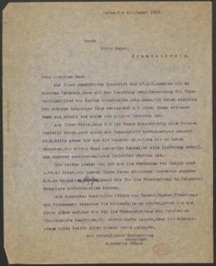 Brief an Fritz Meyer : 20.08.1919