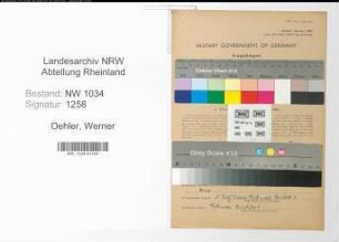 Entnazifizierung Werner Oehler , geb. 11.09.1908 (Oberstleutnant)