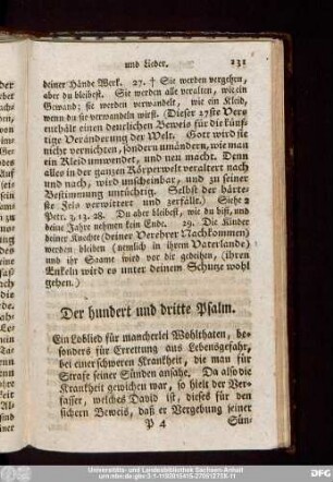 Der hundert und dritte Psalm.