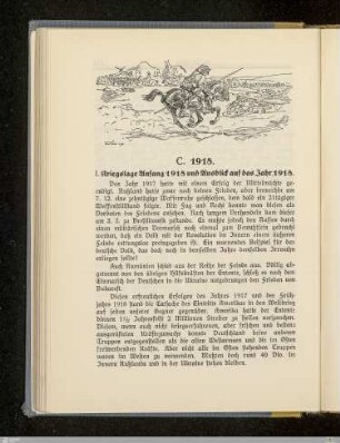I. Kriegslage Anfang 1918 und Ausblick auf das Jahr 1918