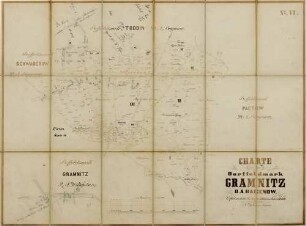 N° VI; Charte von der Dorffeldmark Gramnitz D.A. Hagenow