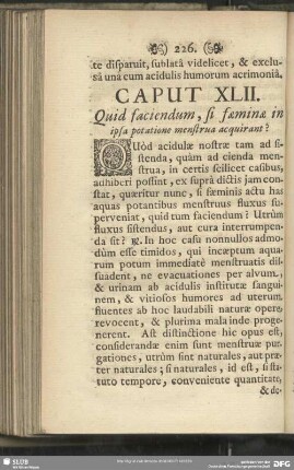 Caput XLII. Quid faciendum, si faeminae in ipsa potatione menstruae acquirant?