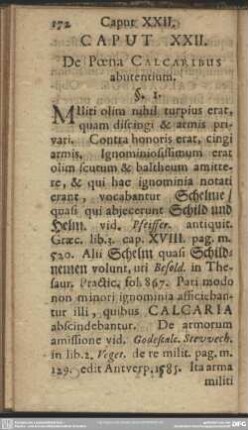 Caput XXII. De Poena Calcaribus abutentium