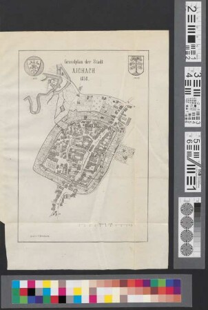 Grundplan der Stadt Aichach 1858