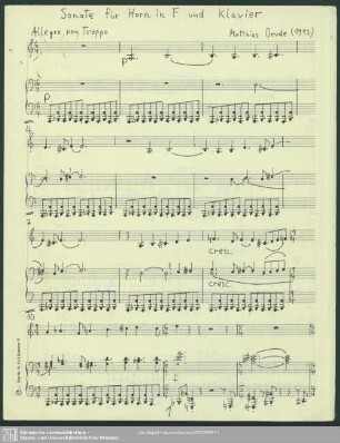Sonate für Horn in F und Klavier : (1993)