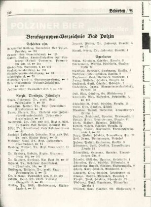 Berufsgruppen-Verzeichnis Bad Polzin